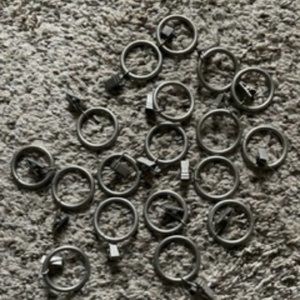 18 Silver Tone Curtain Rings
